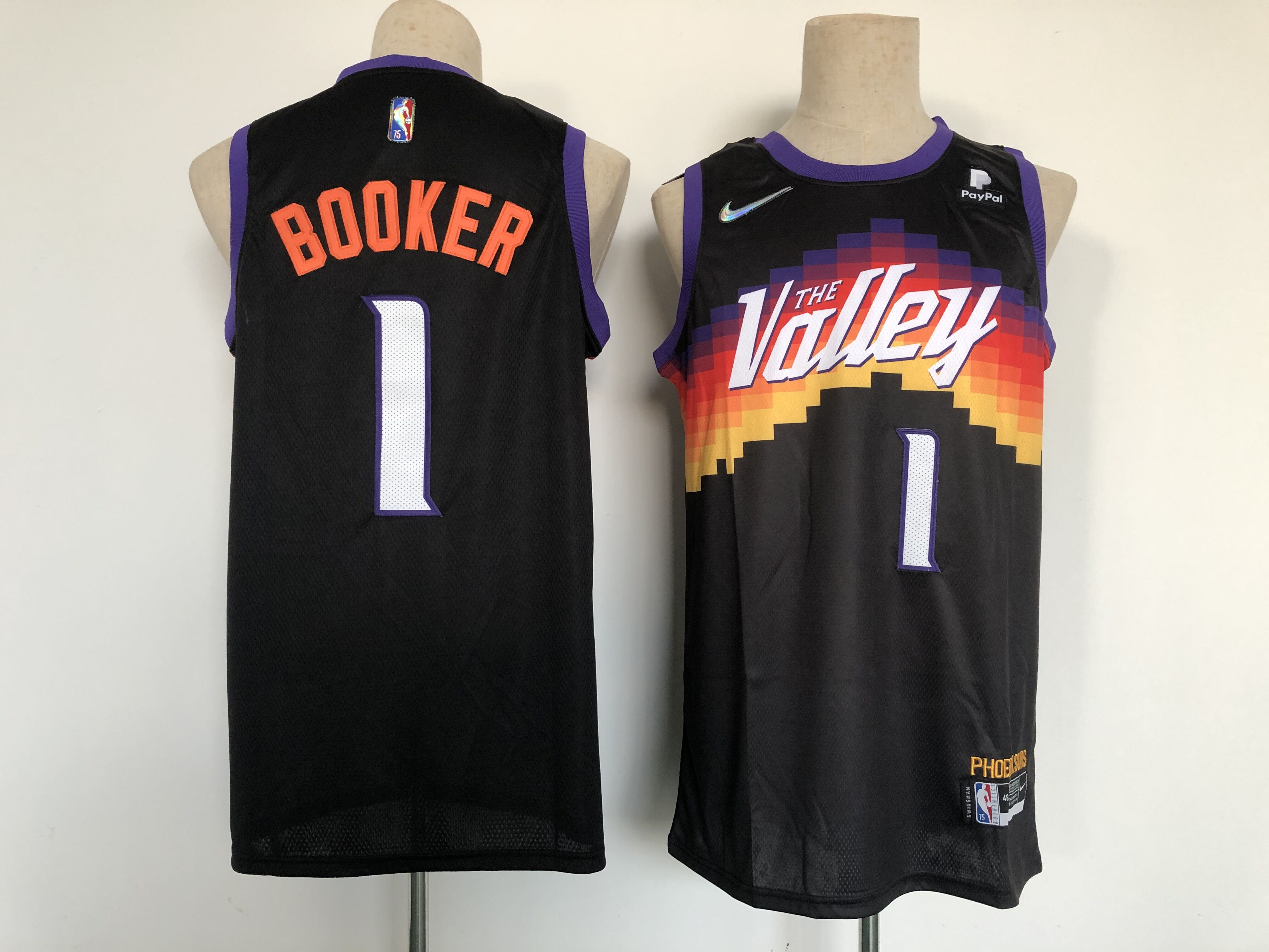 2022 NBA Men Phoenix Suns #1 Booker Black Nike city edition Jersey